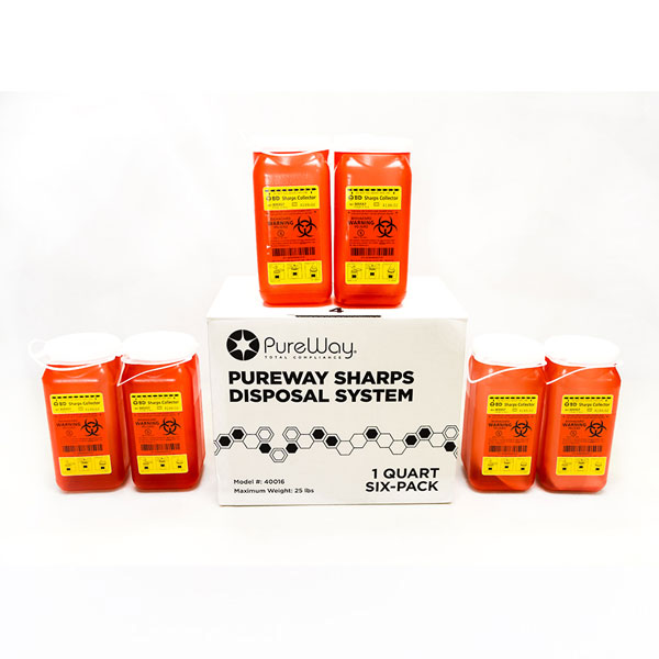 1.4 Quart Sharps Disposal Container System (6-Pack)